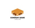 S`more graham cracker, chocolate, and marshmallow logo template design