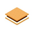 S`more with cracker chocolate and marshmallow Royalty Free Stock Photo