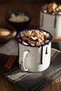 S`mores hot chocolate mini marshmallows cinnamon winter drink Royalty Free Stock Photo