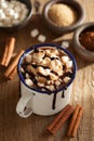 S`mores hot chocolate mini marshmallows cinnamon winter drink