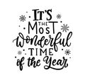 It`s the most wonderful time of the year Christmas greeting card Royalty Free Stock Photo