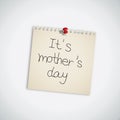 It's Mother's Day Note Paper Royalty Free Stock Photo