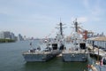 S Navy guided-missile destroyers USS Bainbridge and USS Farragut docked in Brooklyn Cruise Terminal during Fleet Week 2016