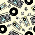 80s nostalgia style, Vintage retro 80`s fashion seamless background Royalty Free Stock Photo