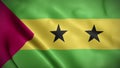 SÃ£o TomÃ© & PrÃ­ncipe flag background realistic waving in the wind 4K video, Independence Day or Anthem (perfect loop)