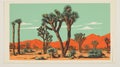 1970s Oasis Postcard: Joshua Tree National Park Screen Print By Jenny Eienheimer