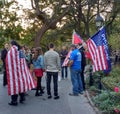 American Flags and Trump Supporters, Washington Square Park, NYC, NY, USA