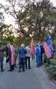 American Flags and Trump Supporters, Washington Square Park, NYC, NY, USA