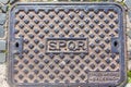 S.P.Q.R. on a Roman manhole cover