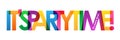 IT`S PARTY TIME! colorful overlapping letters banner Royalty Free Stock Photo