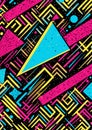 80s patterned fabric texture frame 80s retro nostalgic Royalty Free Stock Photo