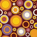 Groovy retro pattern with circles on dark red Royalty Free Stock Photo