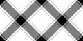1940s plaid fabric seamless, uniform pattern check background. Product vector textile tartan texture in white and black colors