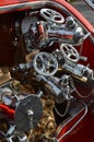 Fire engine pump equipment on a American truck.