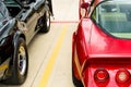 1970s red and black corvettes Royalty Free Stock Photo