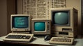 1980s Retro Computer Setup with CRT Monitor and Classic Peripherals