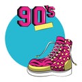 90s retro fashion women boot Royalty Free Stock Photo