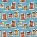 1950s Retro Mid-Century Seamless Pattern Royalty Free Stock Photo