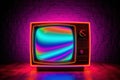 Neon psychedelic retro TV from the 1980\'s.