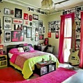 90's room with music posters and guitar