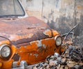 40-50s rusty old wreck car Royalty Free Stock Photo
