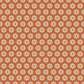 70 s seamless pattern. Retro flower geometric seamless background in seventies style. Groovy scrapbook paper. Orange, beige colors Royalty Free Stock Photo