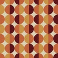 70 s seamless pattern. Retro geometric seamless background in seventies style. Groovy scrapbook paper. Yellow, orange, brown Royalty Free Stock Photo