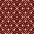 70 s seamless pattern. Retro geometric seamless background in seventies style. Groovy scrapbook paper. Yellow, orange, brown Royalty Free Stock Photo