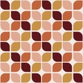 70 s seamless pattern. Retro geometric seamless background in seventies style. Groovy scrapbook paper. Yellow, orange, brown