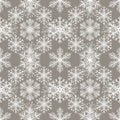 Seamless pattern with snowflakes abstract background. Light grey background Royalty Free Stock Photo