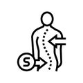 s-shaped scoliosis line icon vector illustration