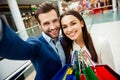 It`s shopping time with sales and fun. Cute selfie portrait of