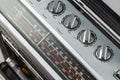 1980s Silver retro radio boom box on white background Royalty Free Stock Photo