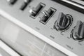 1980s Silver retro radio boom box on white background Royalty Free Stock Photo