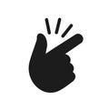 ItÃ¢â¬â¢s simple - finger snap icon in flat style. Easy icon. Finger snapping click flick hand gesture - vector for stock Royalty Free Stock Photo