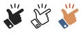 ItÃ¢â¬â¢s simple - finger snap set icon in flat style. Easy icon. Finger snapping click flick hand gesture sign - vector