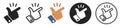 It\'s simple - finger snap set icon in flat style. Easy icon. Finger snapping click flick hand gesture sign - vector