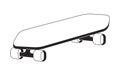 80s skateboard funky black and white 2D line cartoon object