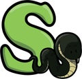 S For Snake Cartoon Color Illustration Design Royalty Free Stock Photo