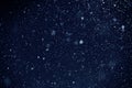 it\'s snowing, snowfall or snow storm against the dark sky, falling snowflakes natural background