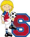 S is for Soccer - Soccer Girl Striker