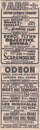 Vintage 1950s newspaper advert - Odeon and ABC. Royalty Free Stock Photo