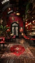 1920s speakeasy with a jazz stage and flapper-inspired decor3D render