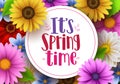 It`s spring time vector greeting background design template Royalty Free Stock Photo