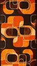 70s style abstract background. Orange and brown geometric patterns with Funky 1970s repeating print design. Retro revival. Funky Royalty Free Stock Photo