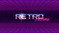 Dark retro futuristic backdrop with two horizontal perspective grids