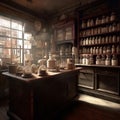 1880\'s Style British Chemists Corner Shop