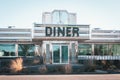 A 1950s style diner in the Hamptons, New York