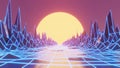 80's style landscape animation loop