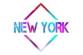 80's style New York print design t-shirt logo vector triangle